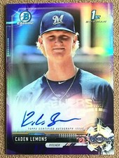 2017 Bowman Chrome Autograph Purple Refractor /250 Caden Lemons Rookie #CDA-CL