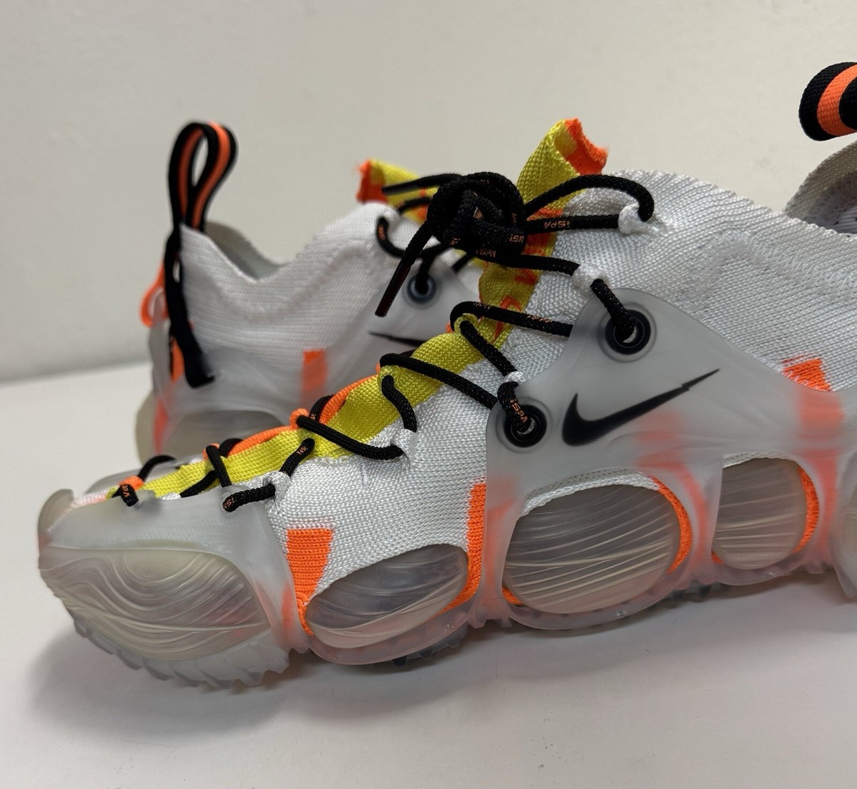 【新品】NIKE ISPA BEST【size:M】 Nike ISPA Link Axis Flyknit Sz 3XS (Mens 6-7) White Orange Black