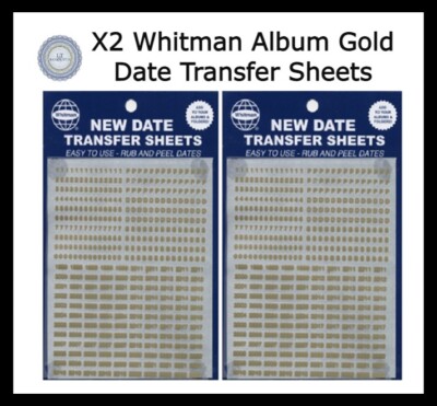 X2 New Date Transfer Sheets For 1999-2022 GOLD Whitman Albums Rub & Peel Labels