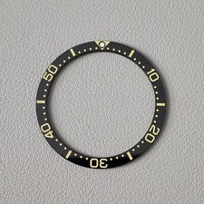 SEIKO Bezel Insert SKX007 / LOW PIP Black Khaki fonts Ceramic Flat C3