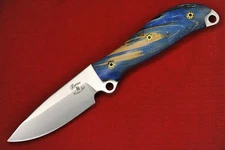Busse Custom Active Duty .16" Satin INFI Blade, Full Blue Spalted Maple Handle