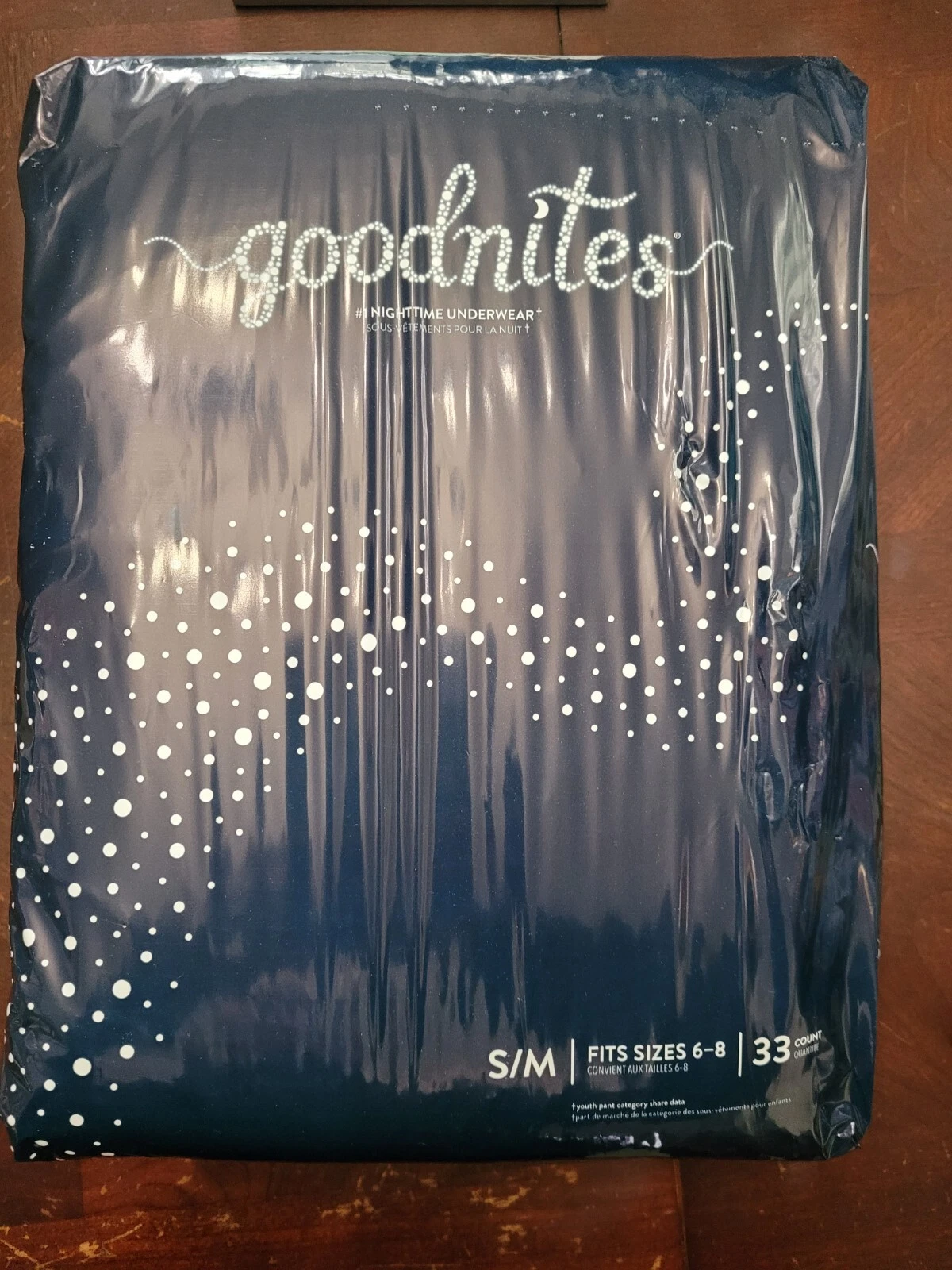 Boys GOODNITES NIGHTTIME UNDERWEAR SIZE 6-8 ( S/M) Fits Weight 43-68 LBS 33 Ct
