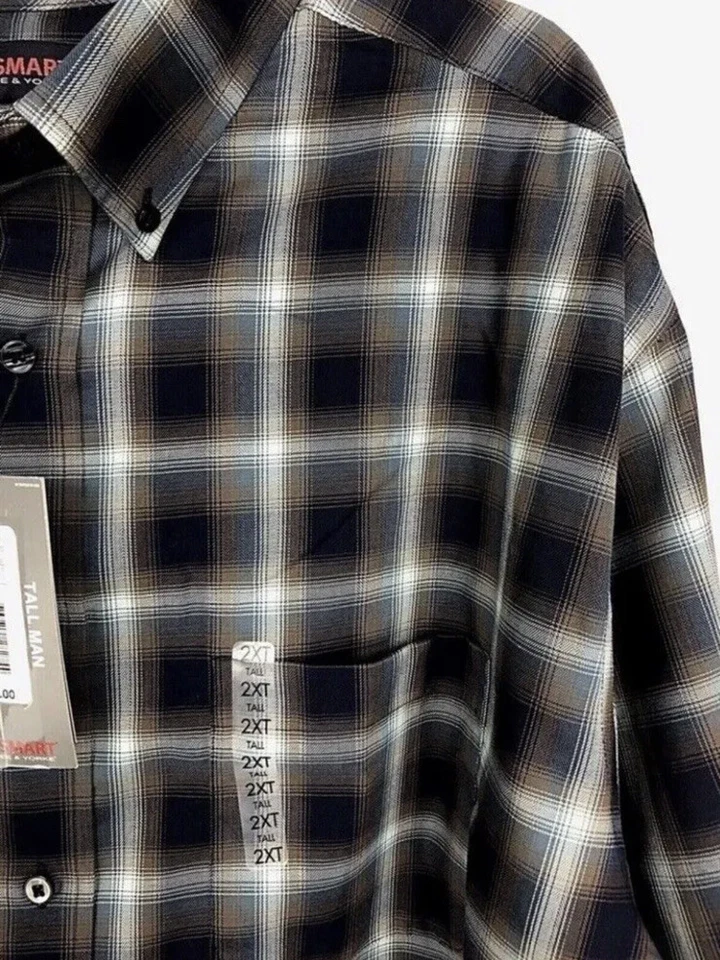 Camisa de Vestir Roundtree Yorke Viaje Inteligente Hombres 2XB Hombre Grande Fácil Cuidado Azul Nueva Foto 3 de 4