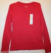 Eddie Bauer NWT Women's M 8 10 Bloom Pink V Neck Knit Shirt Top - Cotton Modal