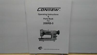 Consew 206RB-5 Sewing Machine Operator & Parts Manual | eBay