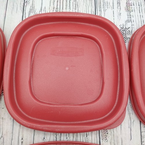 Rubbermaid Easy Find Lid 7J58 Red Square 6 Replacement Food Container Lids 4.5" - Picture 7 of 24