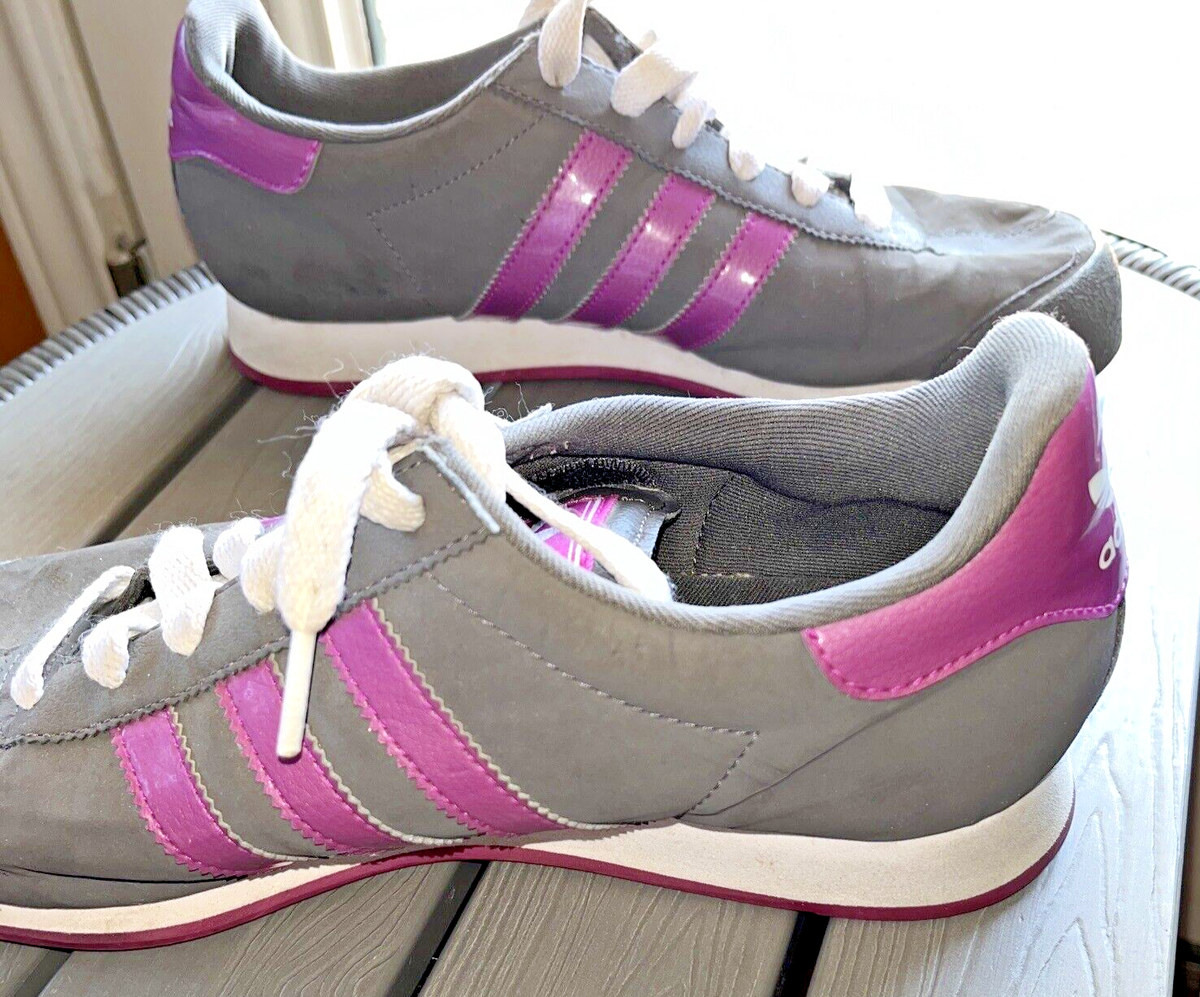 Adidas Samoa Shoes Womens Size 8 Gray Purple Running Shoes Adidas Samoa Shoes Womens Size 8 Gray Purple Running Shoes