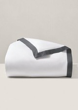 RALPH LAUREN Organic Sateen Border Bedding Thread Count Duvet Cover Graphite