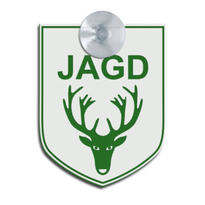 JAGD - Graviertes Schild für Jäger Jagd Förster Jagen Saugnapf KFZ Auto Scheibe