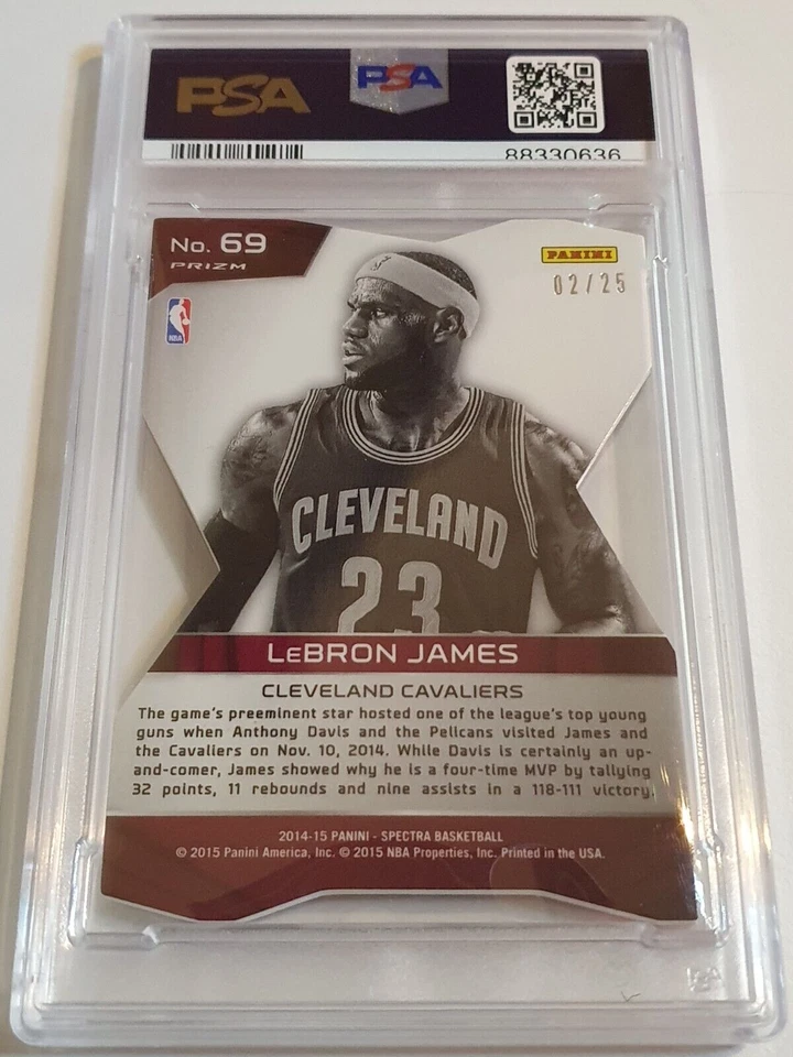 2014 Panini Spectra LeBron James #69 RED Prizm /25 Die Cut - PSA 9 (POP 1) - Image 3 of 3