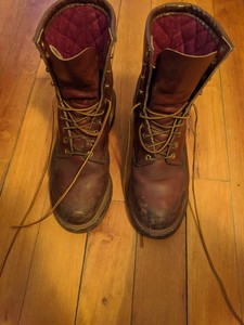 red wing steel toe logger boots