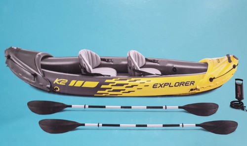 ποΈ Intex Explorer 68307 K2 Kayak 2 Person Man Inflatable Canoe Boat Pump Oars - Picture 6 of 8