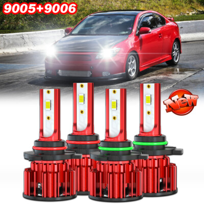 For Scion tC 2005-2007 combo 9005 9006 LED Headlight Bulbs Hi Low Beam 6000K