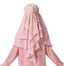 Ramadan Hijab Muslim Girls Prayer Amira Scarf Chiffon Khimar Islamic Niqab Cover