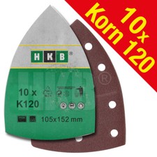 10 X Schleifblätter Klett, 105x152mm, Korund, K120, Profi-Qualität, 50272
