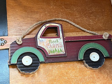 Vintage Red Pick-UP Truck with Metal Accents Noel Tree Farm Christmas Holiday