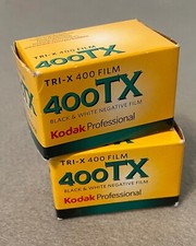 Kodak Tri-X Pan 400TX 35mm Black White Film- 2 Rolls- New Old Stock