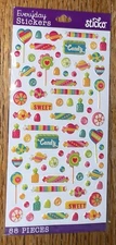 Sticko Everyday Puffy Sticker Candy Sucker Gumdrops Lollipops Sweet Tarts Flower