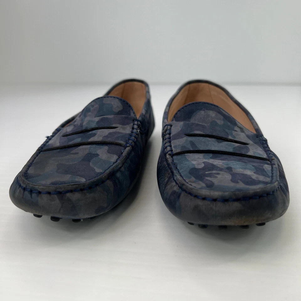 Tod's Driver Mujer 8.5 Camuflaje Mocasín Cuero Sin Cordones Zapato Mocasín Fiesta Core Ex Foto 3 de 4