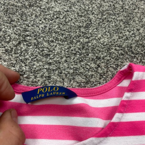 Polo Ralph Lauren dress Girls L Pink Striped Dress A-line Preppy girly retro - Picture 4 of 9