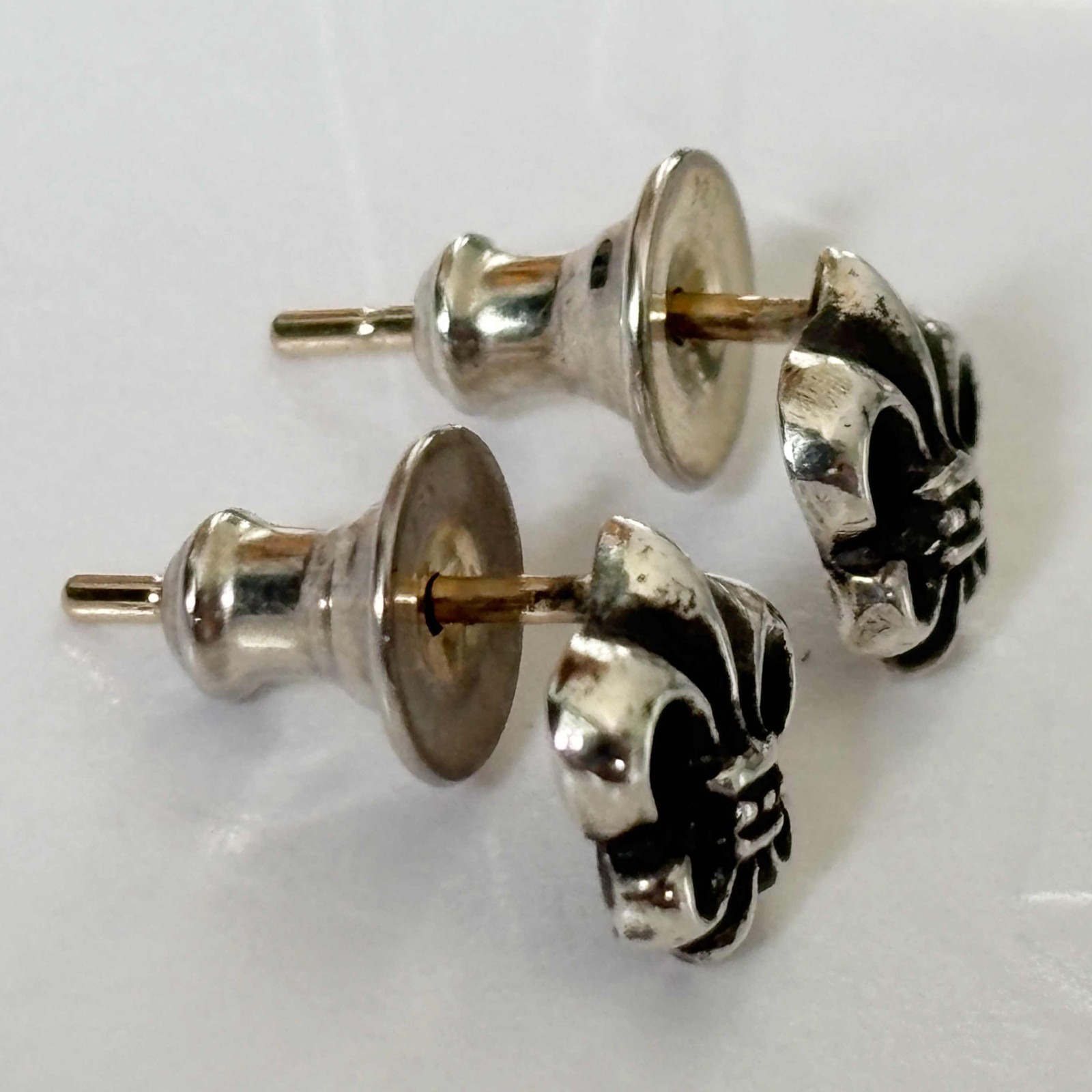 Brand New Chrome Hearts BS Fleur Stud Silver Earrings image 5