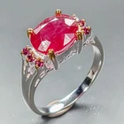 Fine Art Ruby Ring 925 Sterling Silver Size 8 /R467025