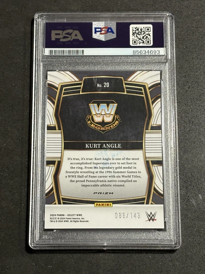 KURT ANGLE 2024 PANINI SELECT WWE RED WAVE PRIZM SIGNED AUTOGRAPHED CARD PSA/DNA - Image 2 of 2