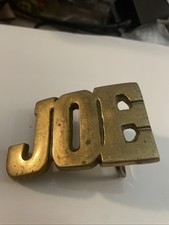 Solid Brass JOE Belt Buckle Name Vintage BB-1 