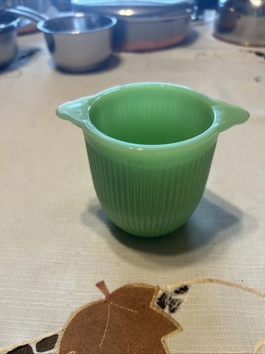 VINTAGE FIRE KING JADITE JANE RAY RIBBED SUGAR BOWL