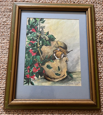 #ad Maria Biondo Framed Print Baton Rouge Louisiana Floral Still Life 1980s $70.00