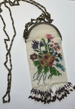 Victorian Reticule Hand Bag-Beautiful Pattern, Hand Sewn Delica Beads 
