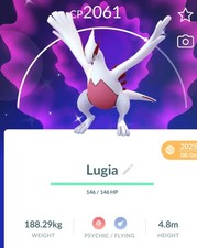 Pok mon Shiny Lugia GO Instant