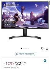 LG 27QN600-B 27" QHD IPS HDR10 Monitor 2560x1440 HDMI/DisplayPort 75HZ gaming