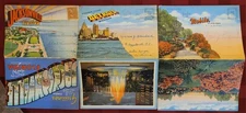 lot of 3 1940's Souvenir Photo Folder Detroit Mobile Jacksonville Post Card size
