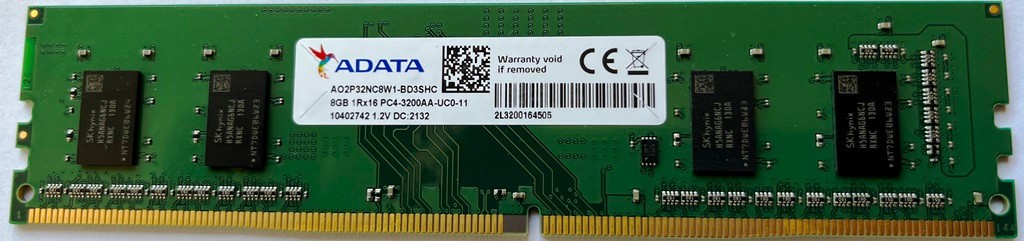 ADATA 8GB (1Rx16) AO2P32NC8W1-BD3SHC DDR4 3200 PC4-3200AA DIMM for