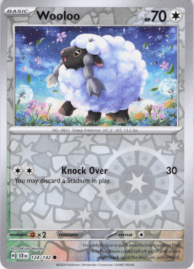 Wooloo Stellar Crown 124/142 Reverse Holo Pokemon TCG NM