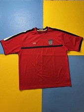 Vintage Y2k umbro England football soccer Jersey Shirt XXL red Embroidered