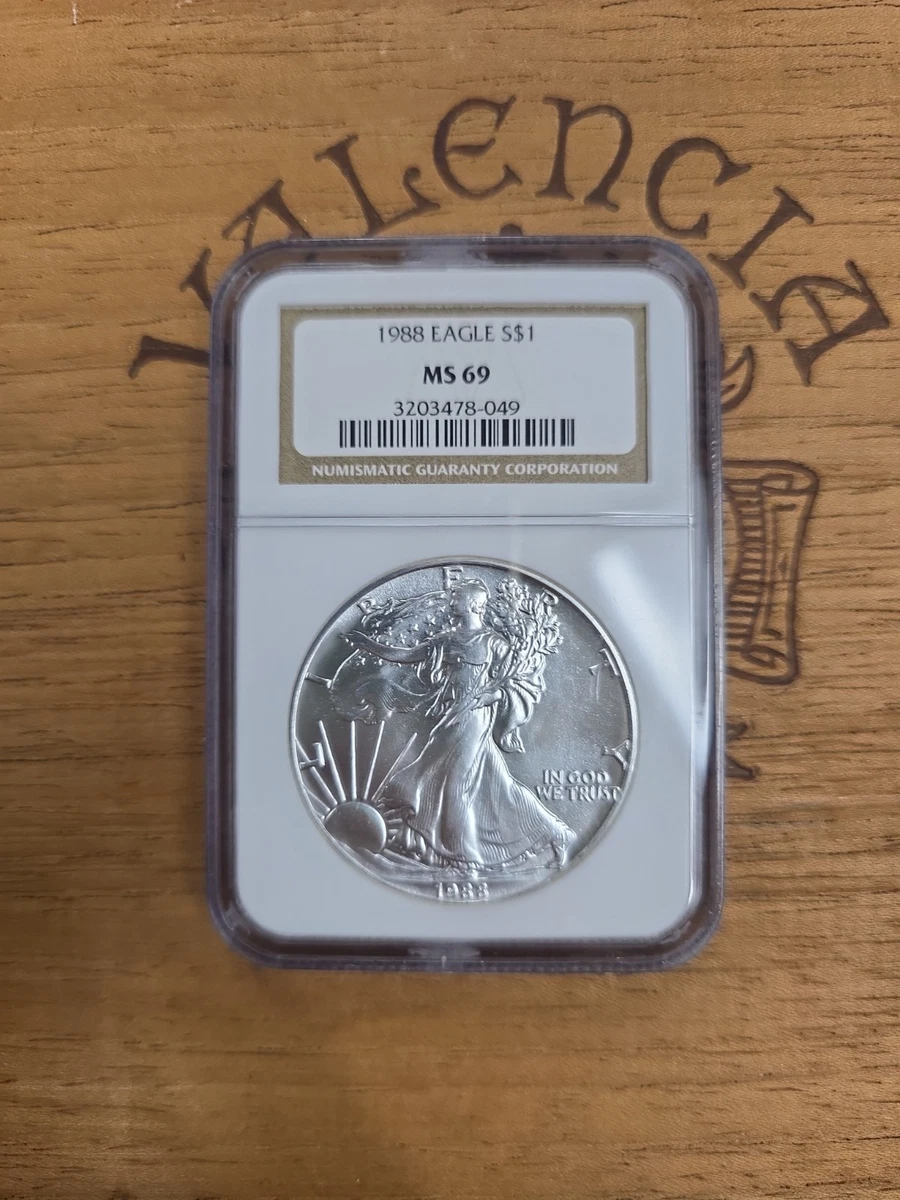 25+ American Eagle MS 69 Graded 1988 Silver Bullion Coins for sale