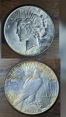 1923 Peace Dollar - Tape Toning - As Shown! Natural Toning BU Like Coin Rare!