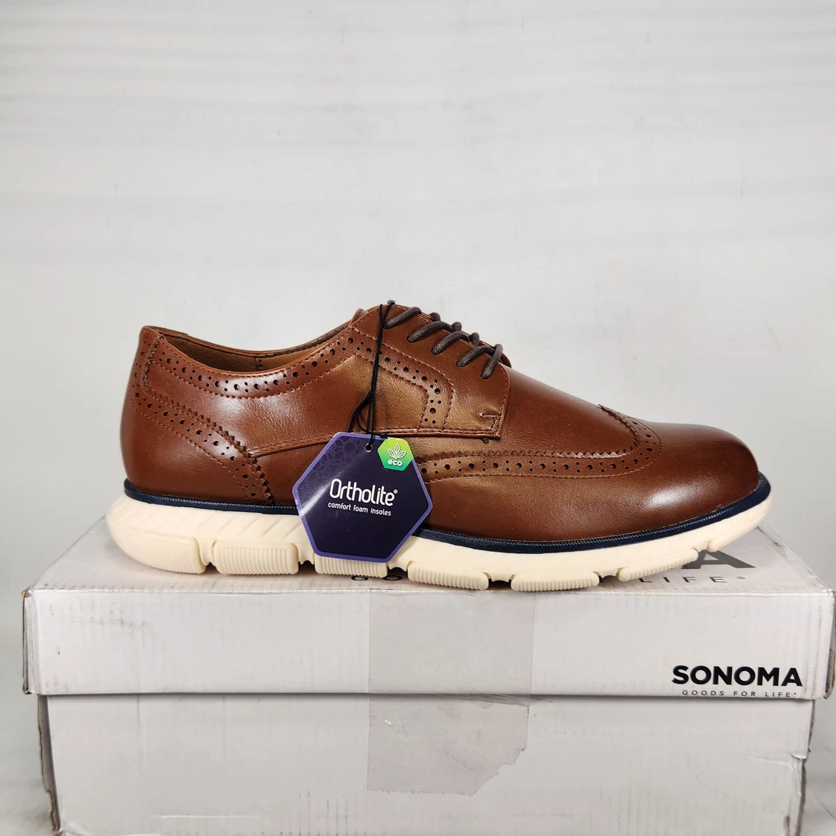 Sonoma Men’s Ortholite Morantt Oxford Shoes size 9 cognac Florsheim-Spring-2023-13369-  main image 2