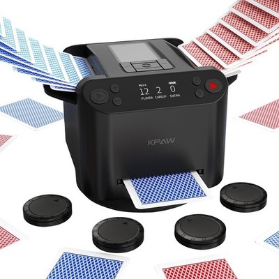 KPAW 2-in-1 Automatischer Kartenmischer & Dealer + 4 Fernbedienungen - Unterstützung 12 Spieler