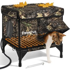 Weatherproof Heated Cat House for Outdoor in Winter, Heated Cat Bed Kitty She...