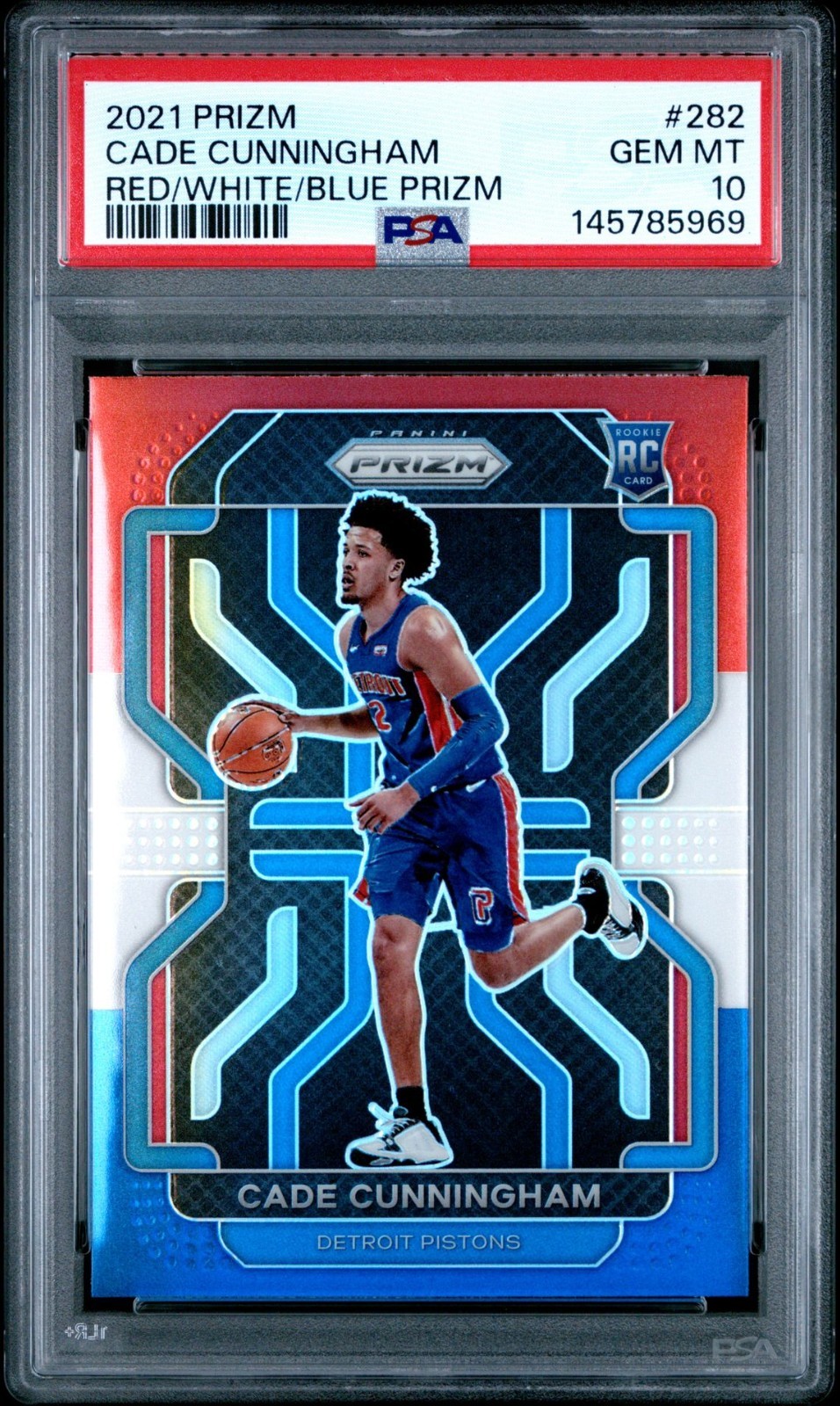 2021 Prizm Cade Cunningham Rookie Red White Blue #282 PSA 10