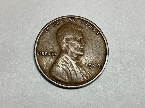 1909 VDB Lincoln Wheat Cent Good Details #3 Rough Rim on Reverse Above UNUM