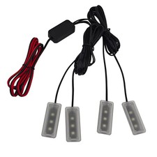 12V LED Car Interior Ambient Foot Strip Light Kit APP Brightness adjustment LED