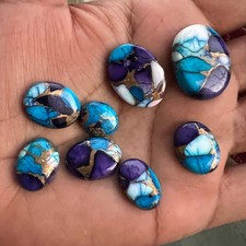 Natural Blue Purple Buffalo Copper Turquoise Oval 10x14 mm to 18x25 mm Gemstone