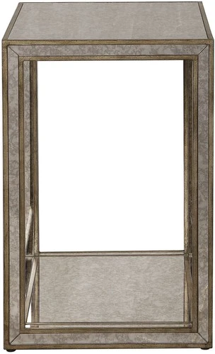 Uttermost 24858 Silver Julie 16"L Glass & Birch Wood End Table - Picture 4 of 4