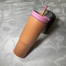 Owala 24oz Insulated Tumbler Orange Pink 2 in 1 Sip Swig Lid Straw Water Bottle