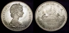 CANADA 1965 Small Beads Pointed 5 Silver Dollar AU+