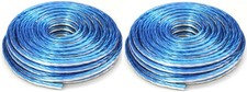 2 AT TSWT18B50 18 Gauge Premium Speaker Wire 50ft Clear Blue/White